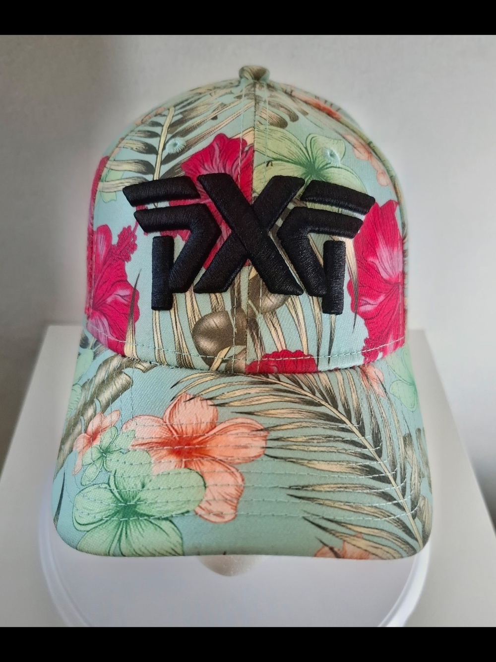 PXG Women's Floral Baseball Cap - Mint with Pink Accents - Picture 4 of 8